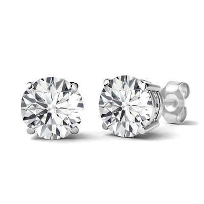 Round Diamond Stud Earrings with Four-Prong Basket in 14K Gold (1 ct. tw.)