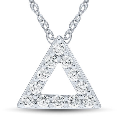 Lab Grown Diamond Open Triangle Pendant in 14K White Gold (1/4 ct. tw.)